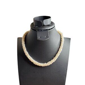 Vintage Faux Pearl Cluster Beaded Necklace 16 - 18 inches Long